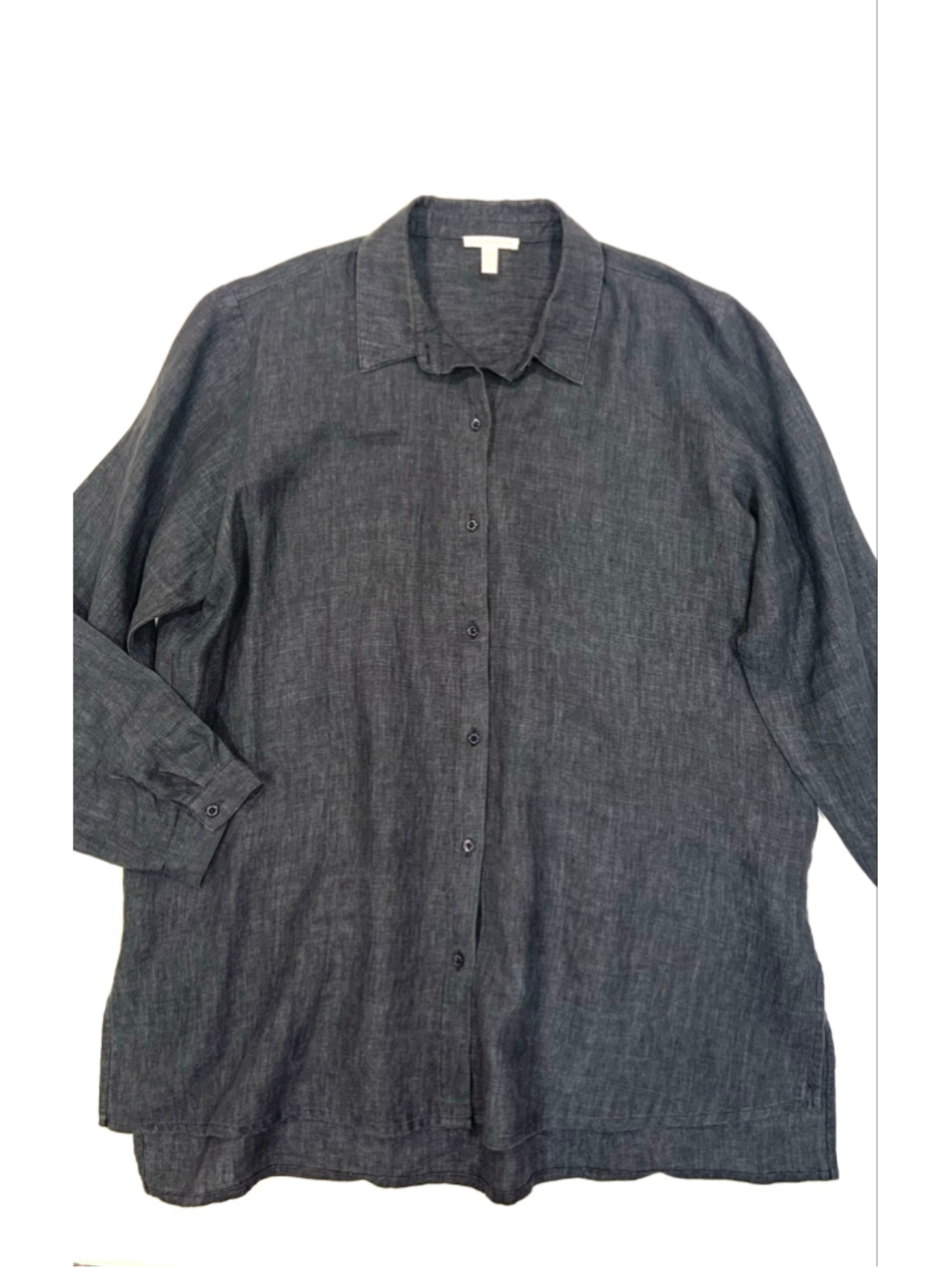 EILEEN FISHER Organic Linen Button Down Shirt (Sz L) - Picture 4 of 9